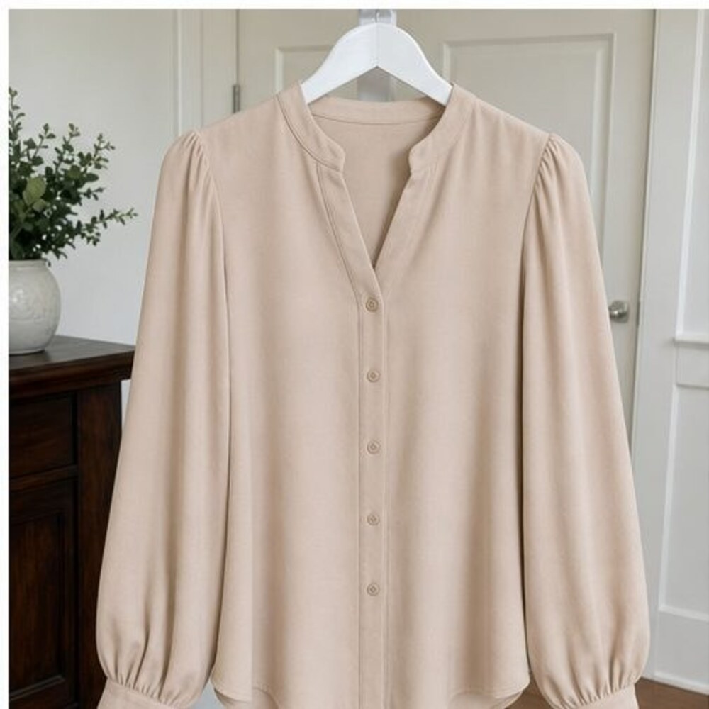 Sand Button Blouse